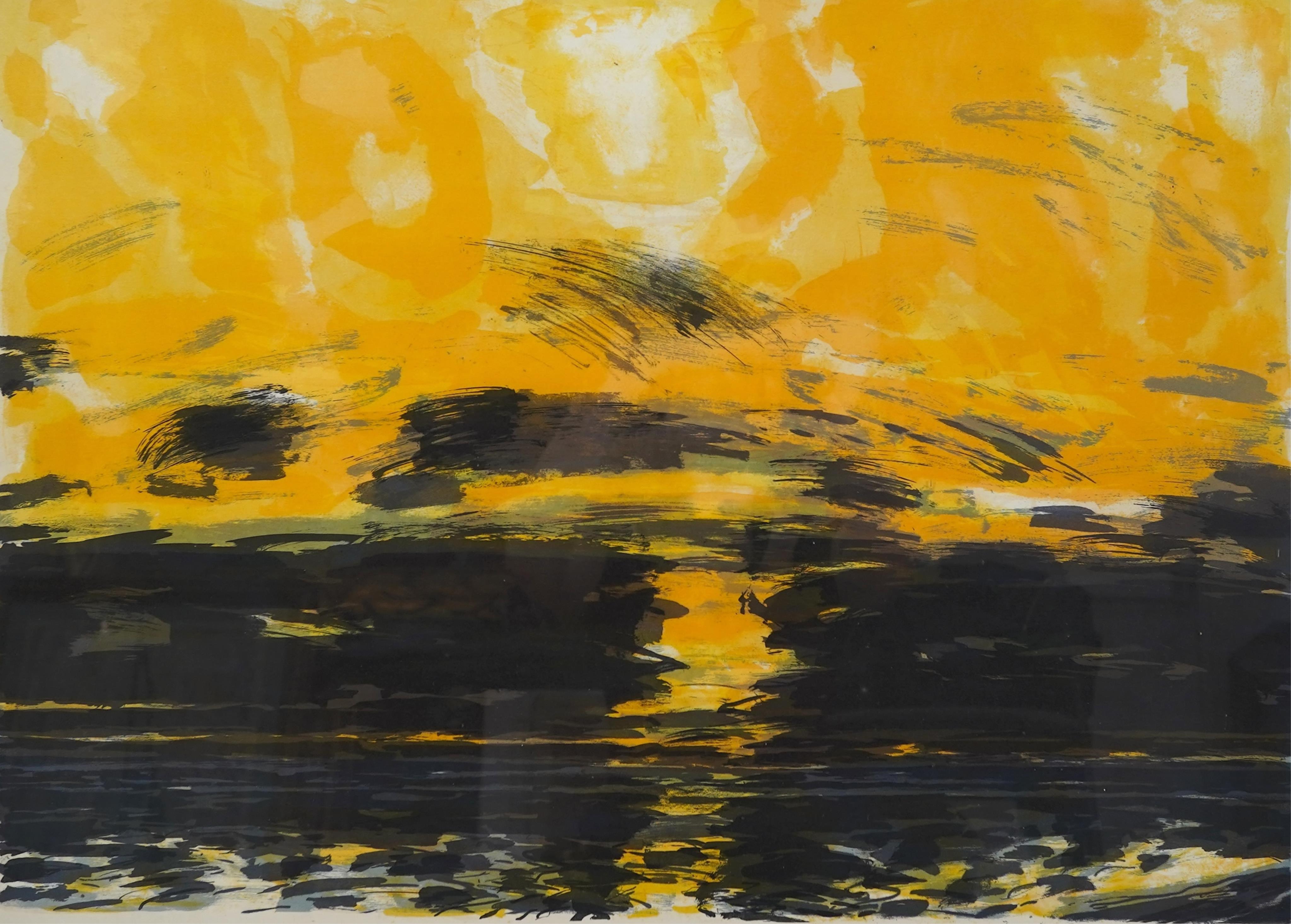 John Houston OBE, RSA, 1930-2008, 'Sunset over Sea'